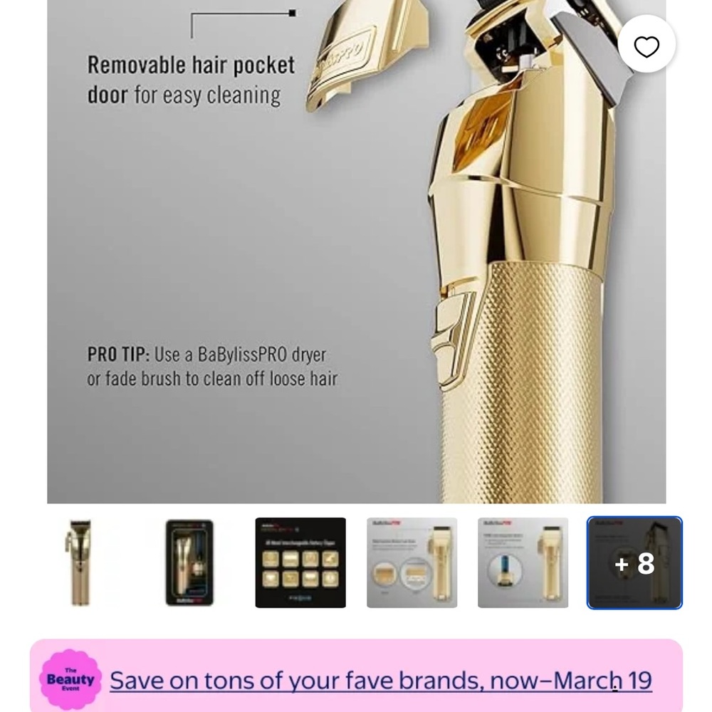 BaBylissPRO GoldFX Cordless Hair Trimmer clippers - Picture 6 of 8
